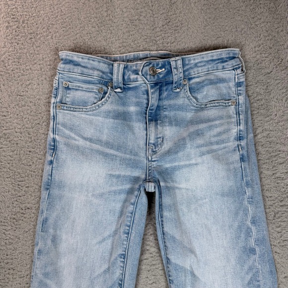 American Eagle Festival Flare Jeans Light Wash Next Level Stretch Size 6 Regular - Picture 3 of 12